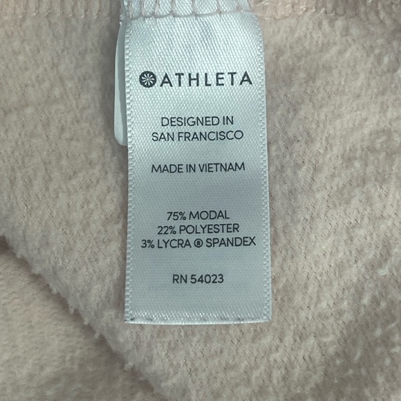 Athleta Coaster Luxe Crewneck Sweatshirt Pale Pink Extra Small - Picture 5 of 8